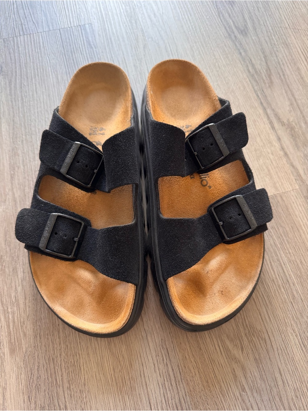 Birkenstock Arizona Chunky in Black w/Black sole